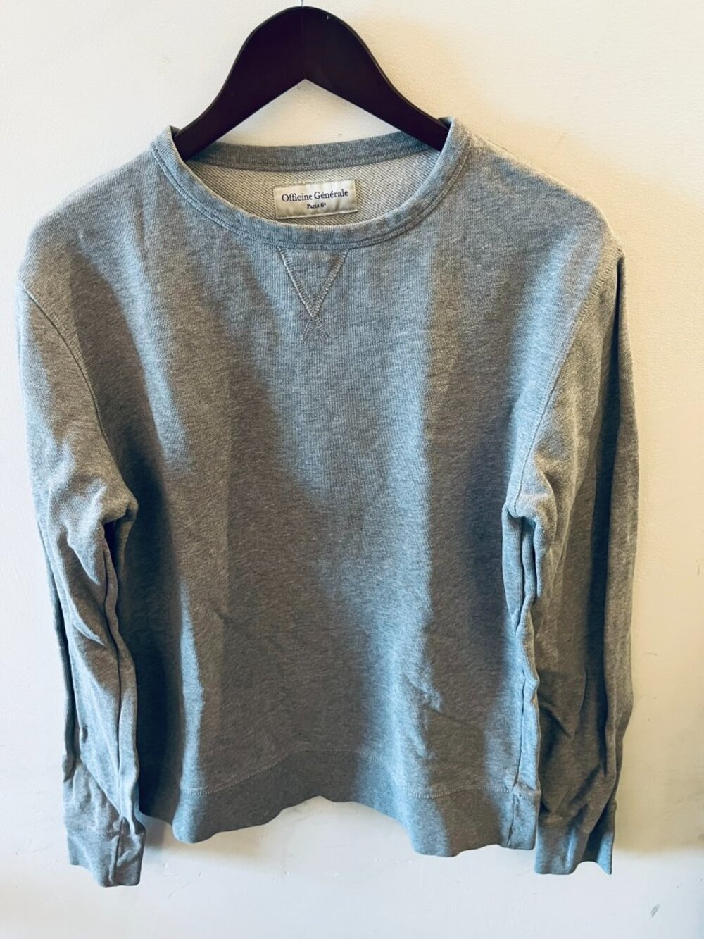 Officine Générale Paris Men's Grey 100% Cotton Crewneck Sweatshirt S